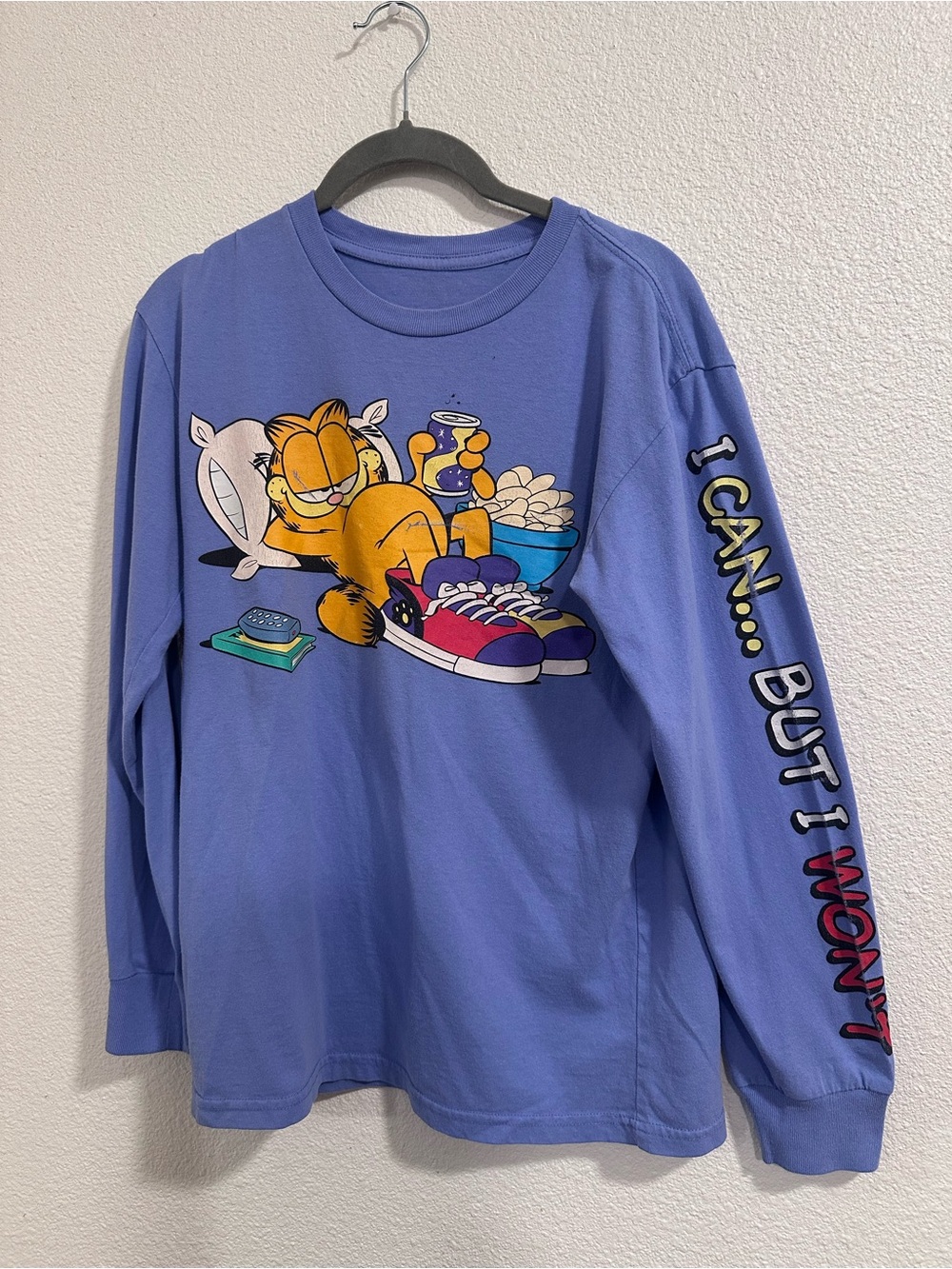 Garfield Relaxed-Graphic Long Sleeve Tee - Lavender